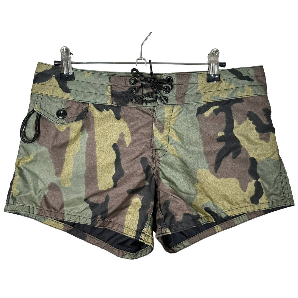 Birdwell Beach Britches Women 402 Boardshorts in Green Camo 2
